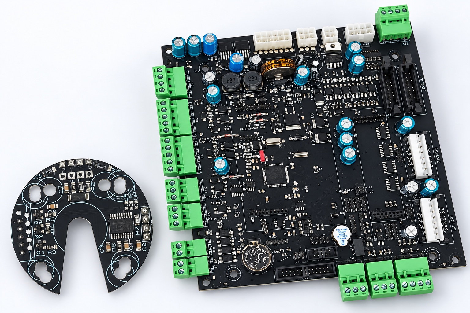 Studio image of Glowtec’s CPU controller and pulser boards.
